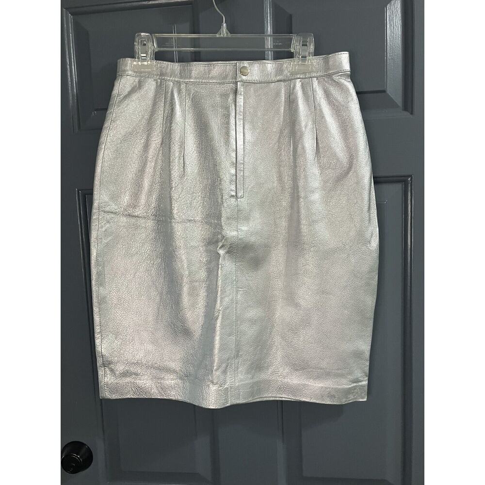 High-Waist Silver Metallic Mini Skirt